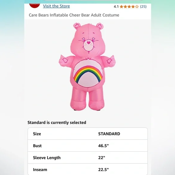Care Bears Pink Inflatable Adult Costume - Picture 7 of 8